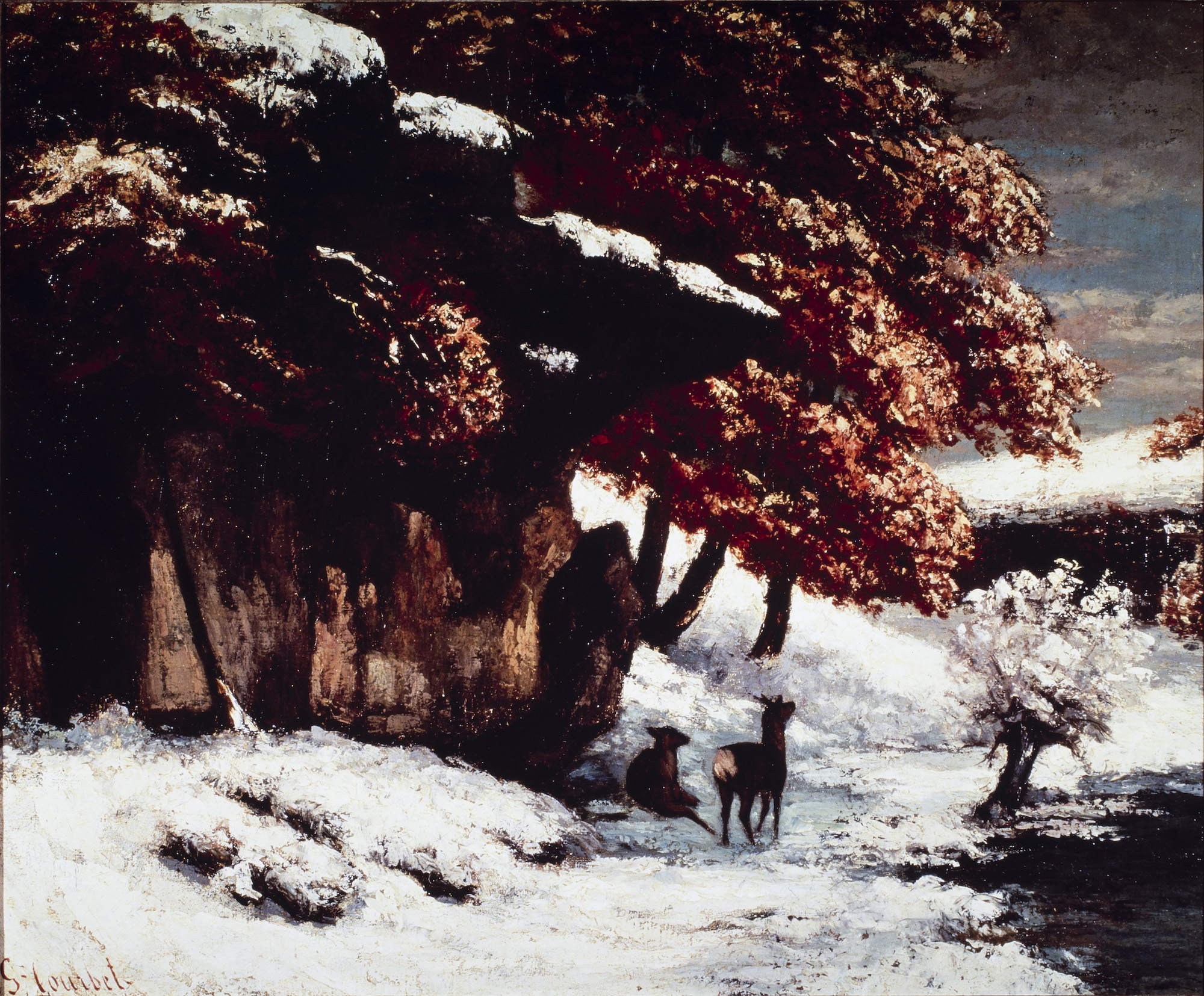 ギュスターヴ・クールベ《雪の中の小鹿》