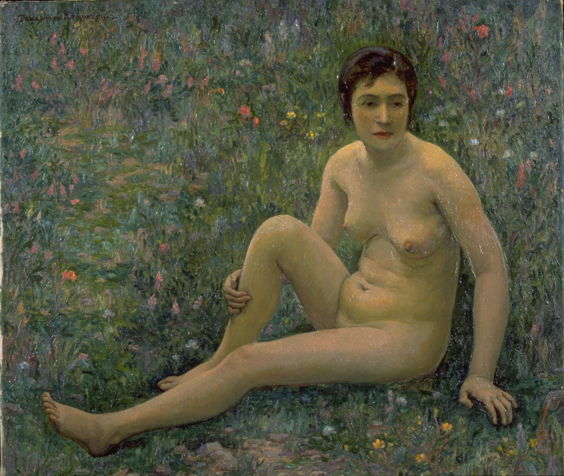 裸女と野花