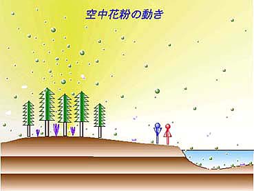 図1 空中花粉の動き