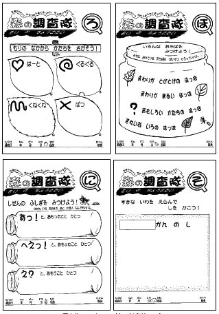 森の調査隊ワークシートの例