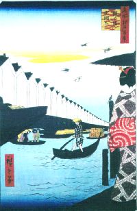 浮世絵「鎧の渡し小網町」