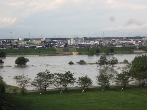 豪雨の後の利根川