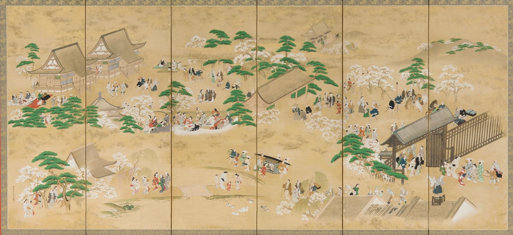 江戸風俗図屏風