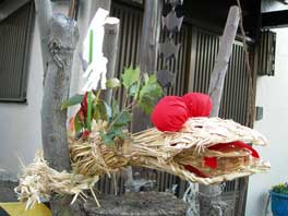 佐倉市井野の藁蛇